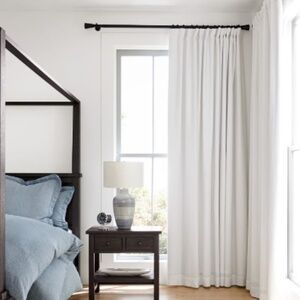 White Linen Blackout Curtains by Pottery Barn - Set of 2 panels 50 in x 84 in